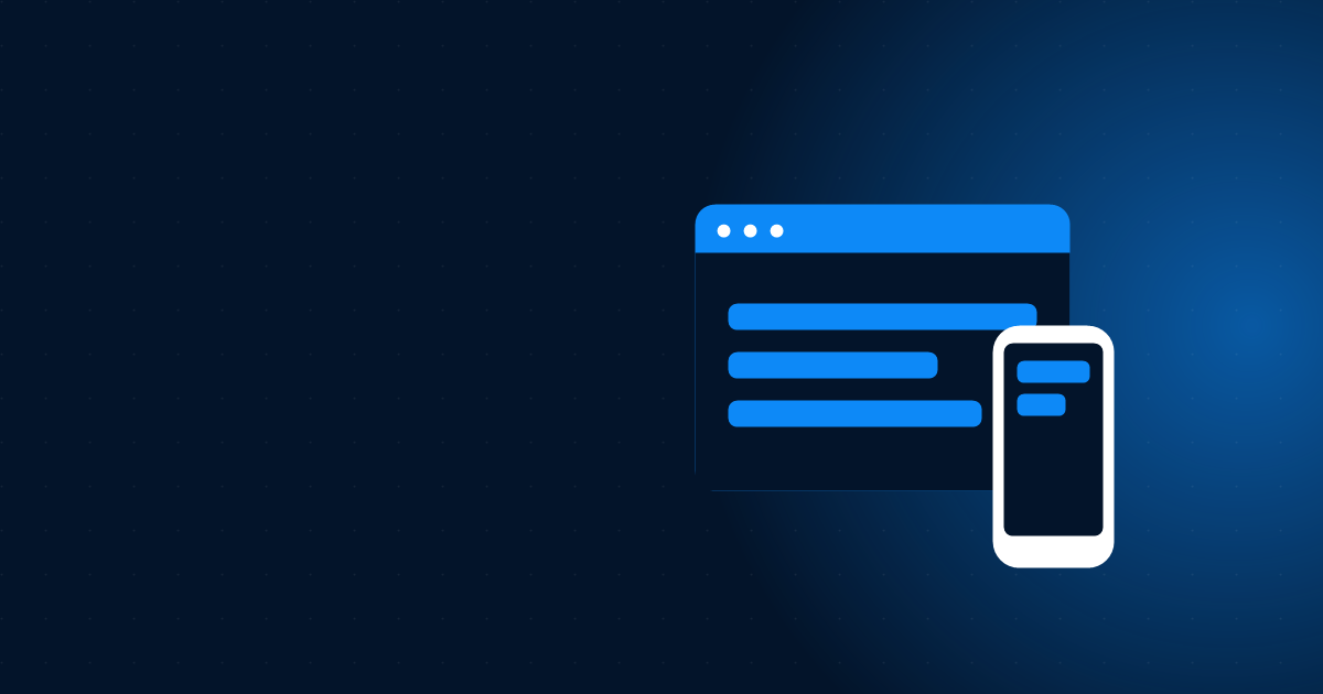 Ícone de celular e navegador representando site responsivo pra mobile
